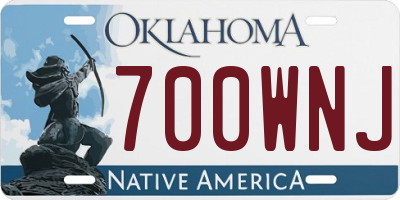 OK license plate 700WNJ