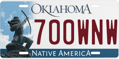 OK license plate 700WNW