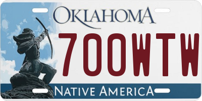 OK license plate 700WTW