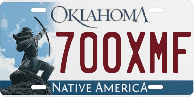 OK license plate 700XMF