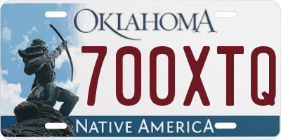 OK license plate 700XTQ