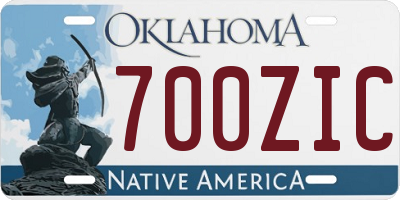 OK license plate 700ZIC