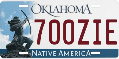 OK license plate 700ZIE
