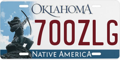 OK license plate 700ZLG