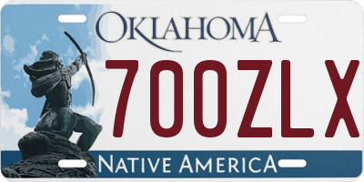 OK license plate 700ZLX