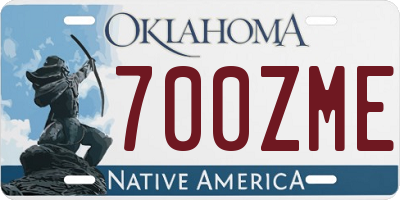 OK license plate 700ZME