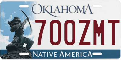 OK license plate 700ZMT