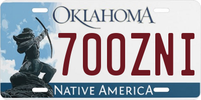 OK license plate 700ZNI