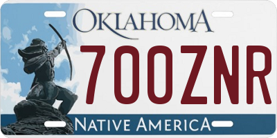 OK license plate 700ZNR