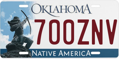 OK license plate 700ZNV