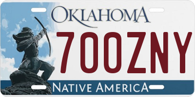 OK license plate 700ZNY