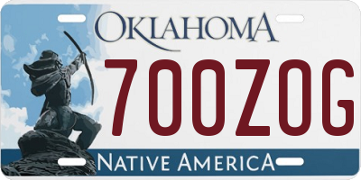 OK license plate 700ZOG