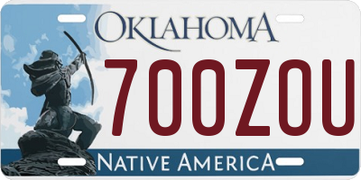 OK license plate 700ZOU