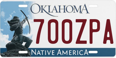 OK license plate 700ZPA