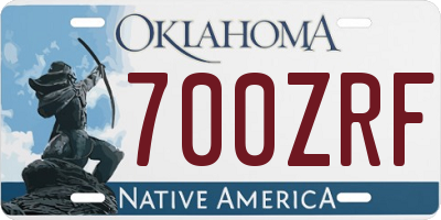 OK license plate 700ZRF