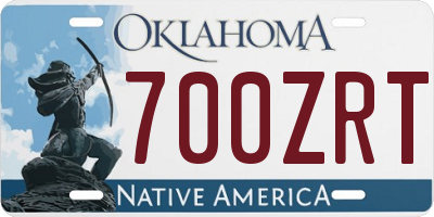 OK license plate 700ZRT