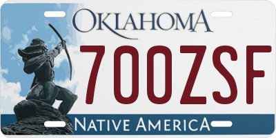 OK license plate 700ZSF