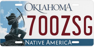 OK license plate 700ZSG