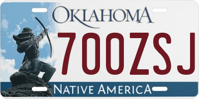 OK license plate 700ZSJ