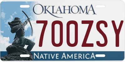 OK license plate 700ZSY