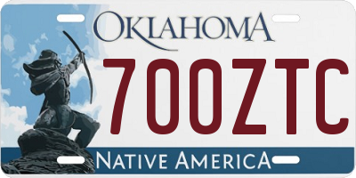 OK license plate 700ZTC