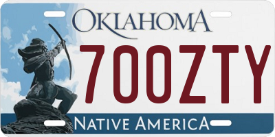 OK license plate 700ZTY