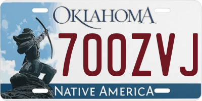 OK license plate 700ZVJ