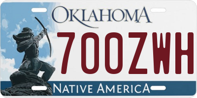OK license plate 700ZWH