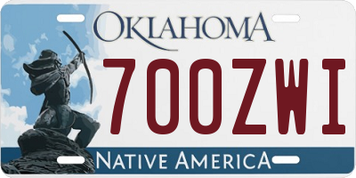 OK license plate 700ZWI