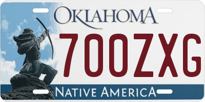 OK license plate 700ZXG
