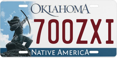 OK license plate 700ZXI