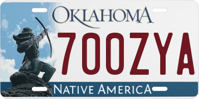 OK license plate 700ZYA