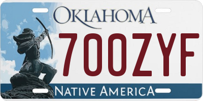 OK license plate 700ZYF