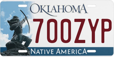 OK license plate 700ZYP
