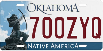 OK license plate 700ZYQ