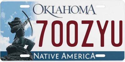 OK license plate 700ZYU