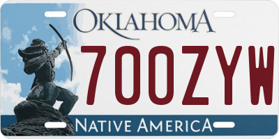 OK license plate 700ZYW