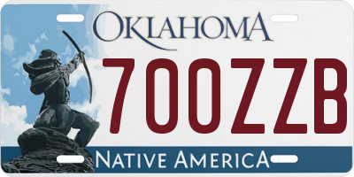 OK license plate 700ZZB