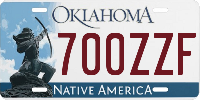 OK license plate 700ZZF