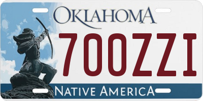 OK license plate 700ZZI