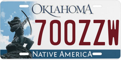 OK license plate 700ZZW