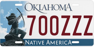OK license plate 700ZZZ