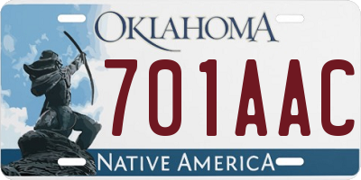 OK license plate 701AAC