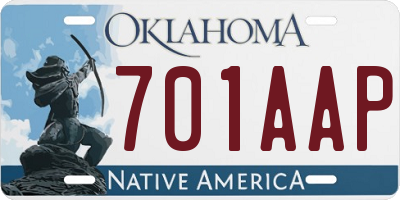 OK license plate 701AAP