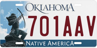OK license plate 701AAV