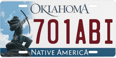 OK license plate 701ABI
