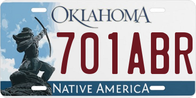 OK license plate 701ABR