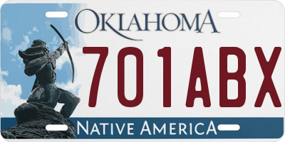 OK license plate 701ABX