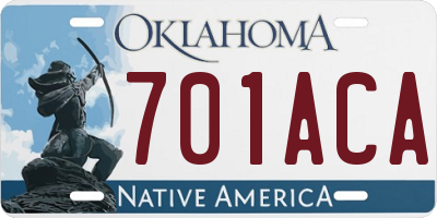 OK license plate 701ACA