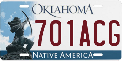 OK license plate 701ACG